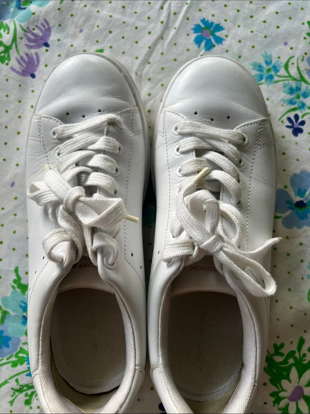 Tory Burch Leather Low Top Sneakers - 7.5